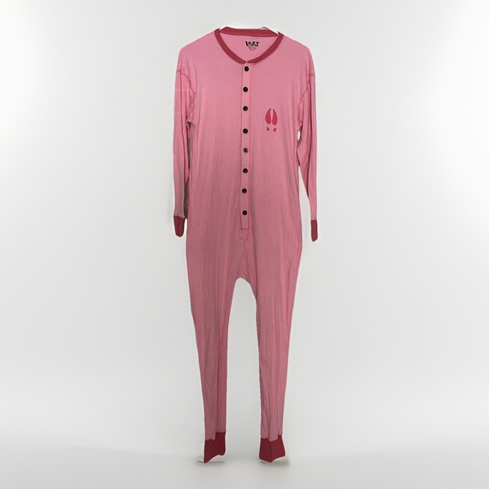 Lazy One Pajama Moose Adult Pink Flapjack PJ's Pajamas Moose Caboose Medium Rare